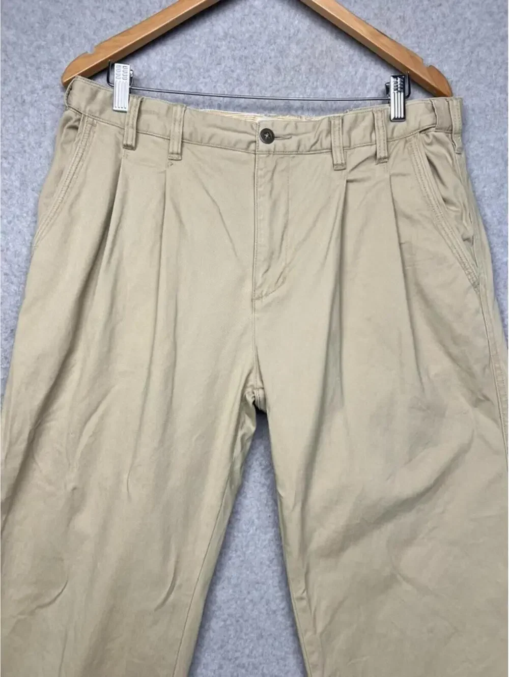 The Territory Ahead Mens Pleated Canvas Chino Pants 35 x 34 Utility Work Relax